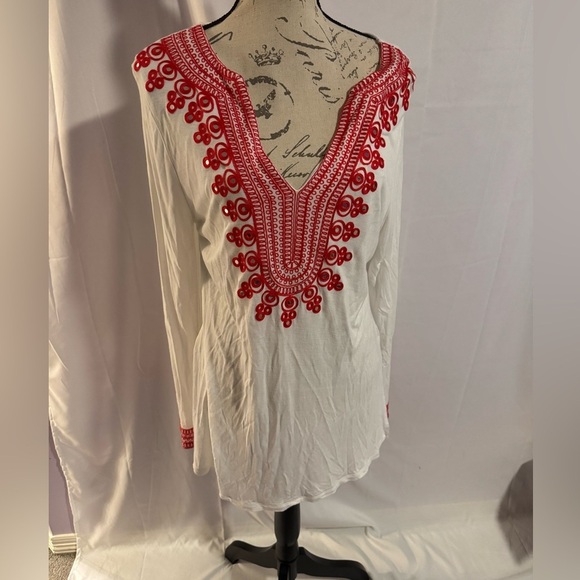 Vintage Boho tunic beach coverup - Picture 1 of 7